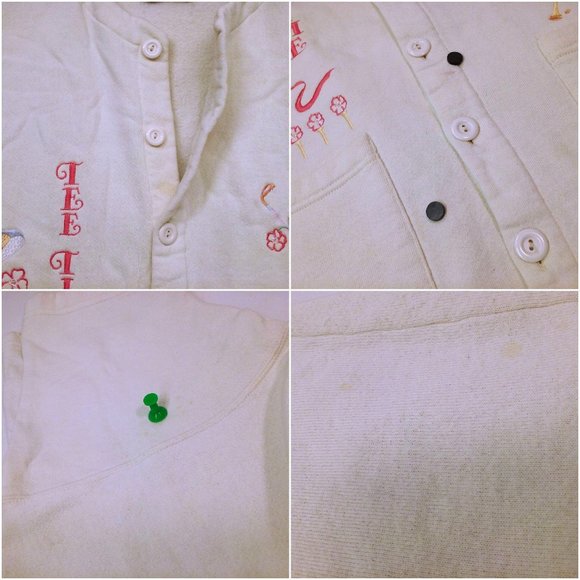 Vtg 80s Bee Wear USA Sporty Tee Time Golf Novelty Cardigan Shacket -L Pockets - Picture 10 of 10